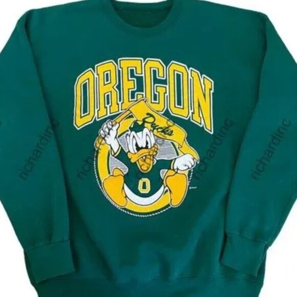 Vintage Oregon Ducks university Sweatshirt shirt green - Picture 1 of 2